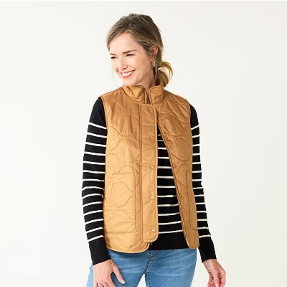 QUILTED FLEECE | Croft & Barrow Tan Vest